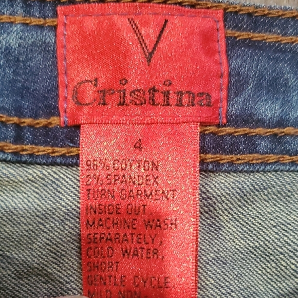 V Cristina Blue Skinny Jeans with Floral Embroidery - Picture 2 of 8